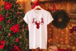 Reindeer Christmas Shirts - D4 - White